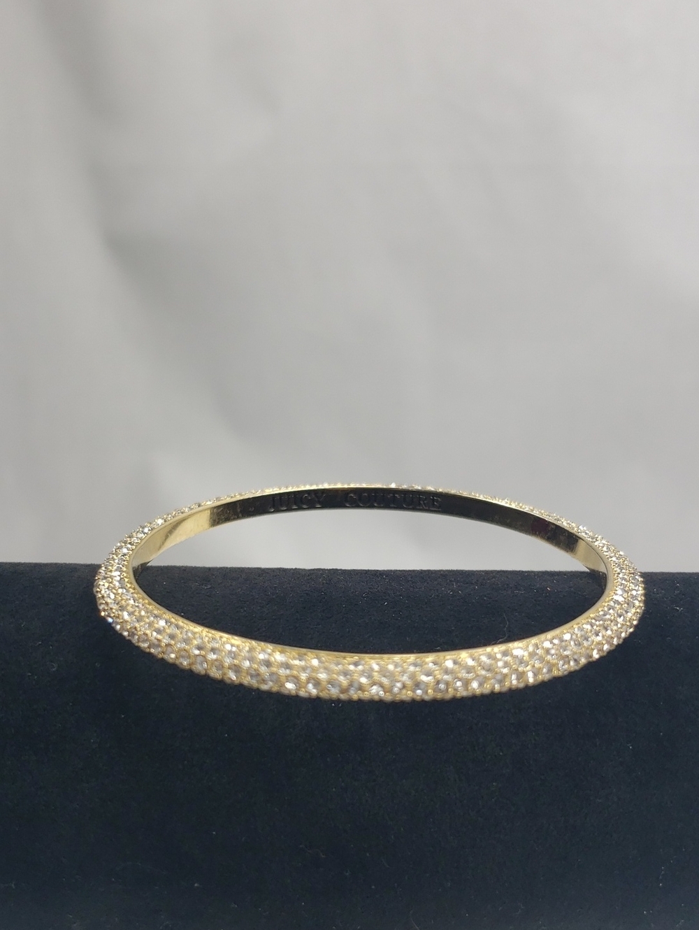 Juicy Couture Gold Tone Rhinestone Bangle Bracelet